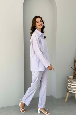 ONE COLOR SHIRT+TROUSERS WOMEN SET LIGHT PURPLE/LEZB 