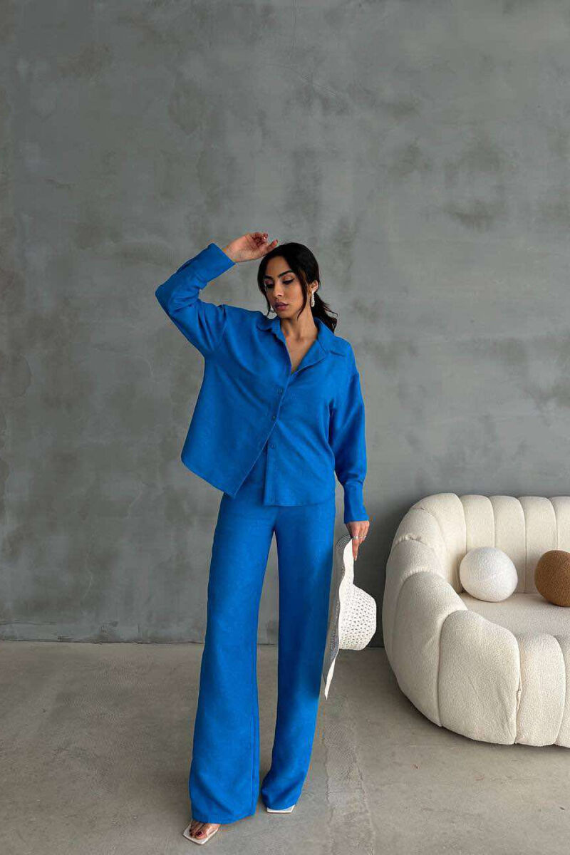 ONE COLOR SHIRT+TROUSERS WOMEN SET LIGHTBLUE/BZ - 1