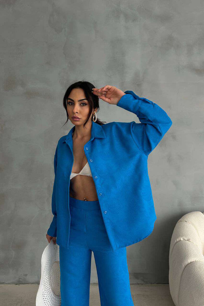 ONE COLOR SHIRT+TROUSERS WOMEN SET LIGHTBLUE/BZ - 3