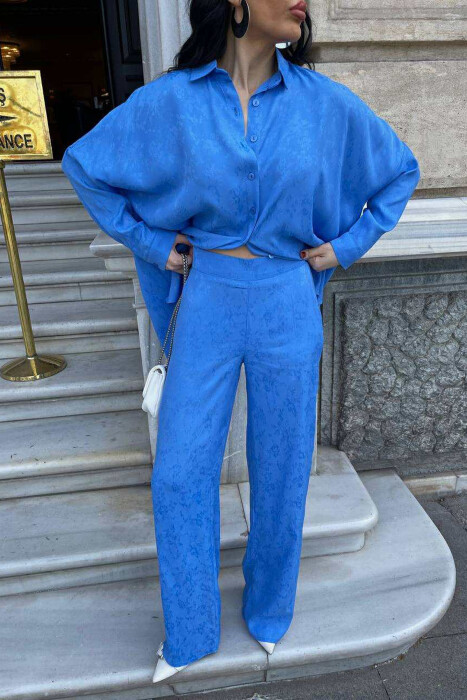 ONE COLOR SHIRT+TROUSERS WOMEN SET LIGHTBLUE/BZ - 2