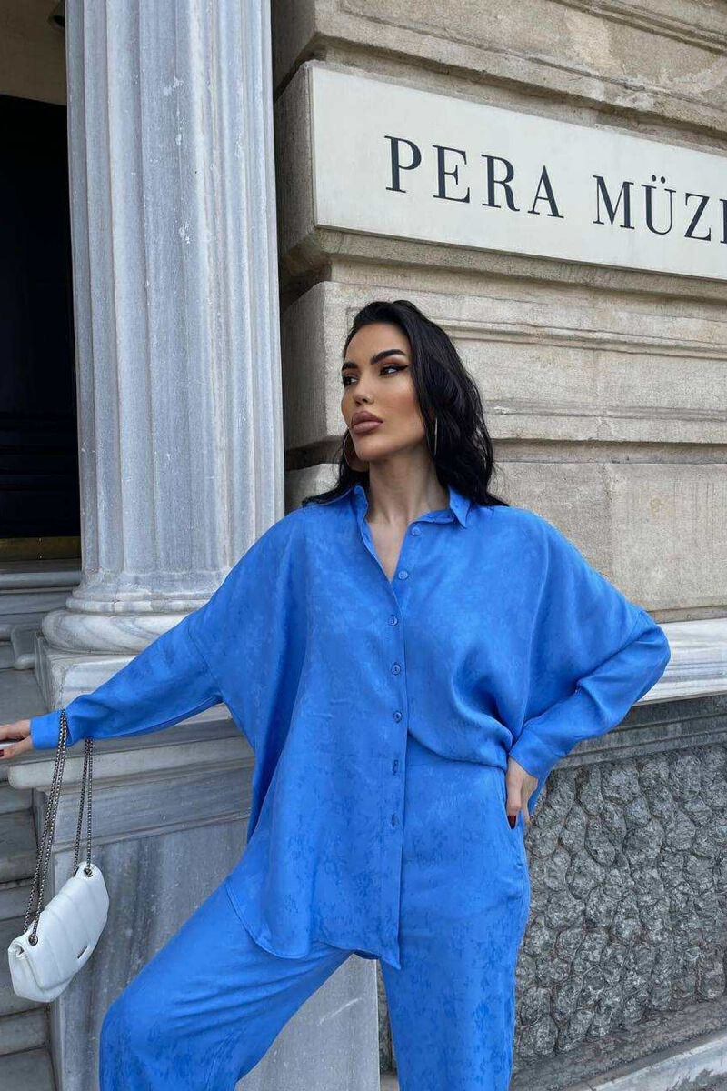 ONE COLOR SHIRT+TROUSERS WOMEN SET LIGHTBLUE/BZ - 3