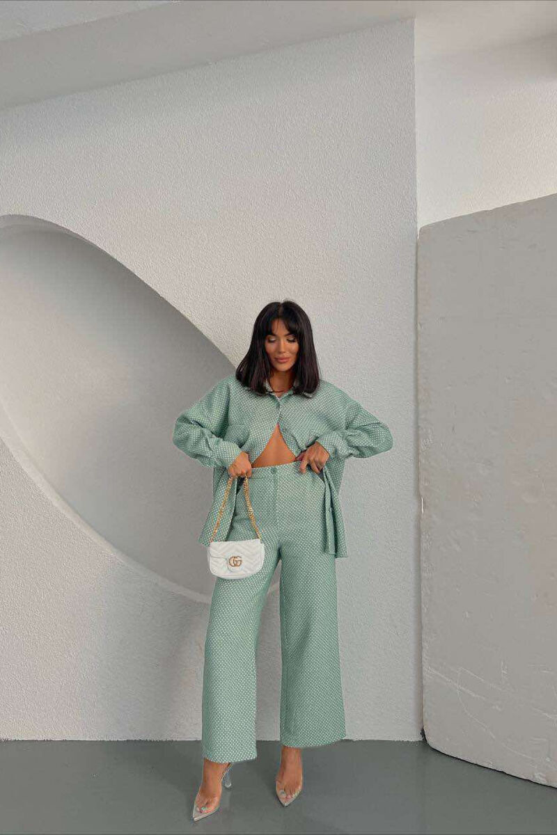 ONE COLOR SHIRT+TROUSERS WOMEN SET MINT/MENTE - 2