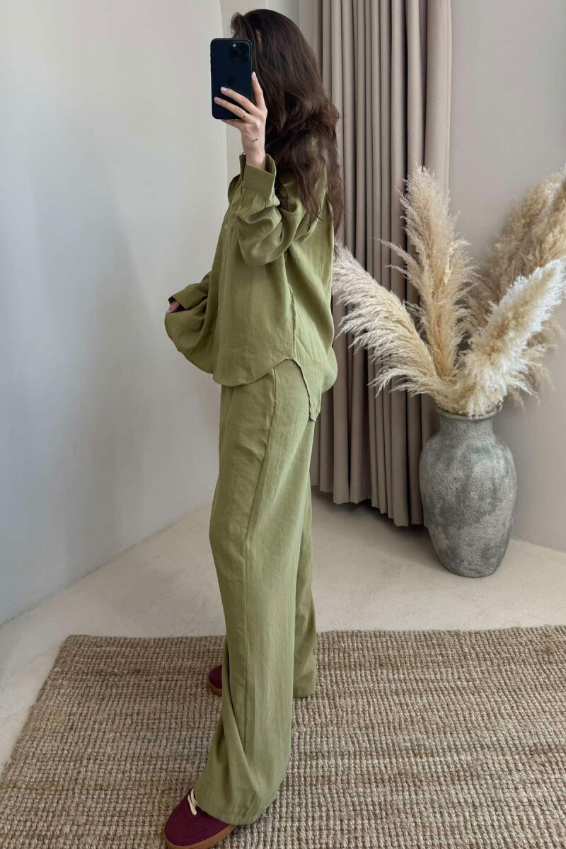 ONE COLOR SHIRT+TROUSERS WOMEN SET OLIVE/ULLI - 3