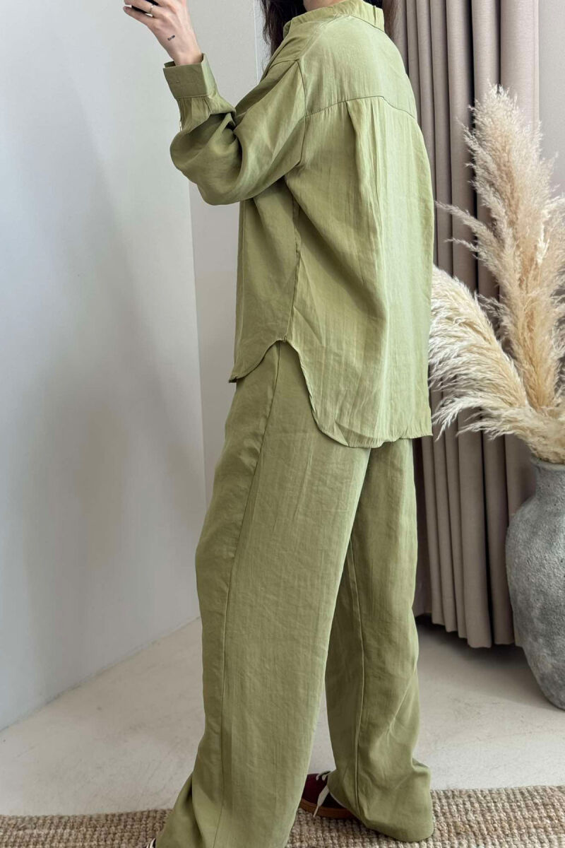 ONE COLOR SHIRT+TROUSERS WOMEN SET OLIVE/ULLI - 4