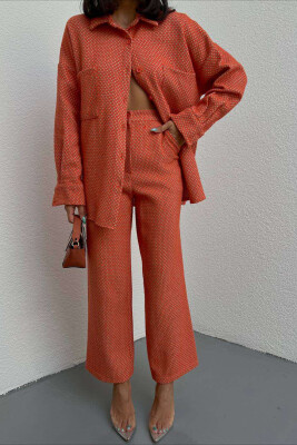 ONE COLOR SHIRT+TROUSERS WOMEN SET ORANGE/PORTOKALLI 