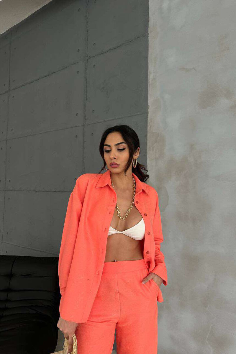 ONE COLOR SHIRT+TROUSERS WOMEN SET ORANGE/PORTOKALLI - 3
