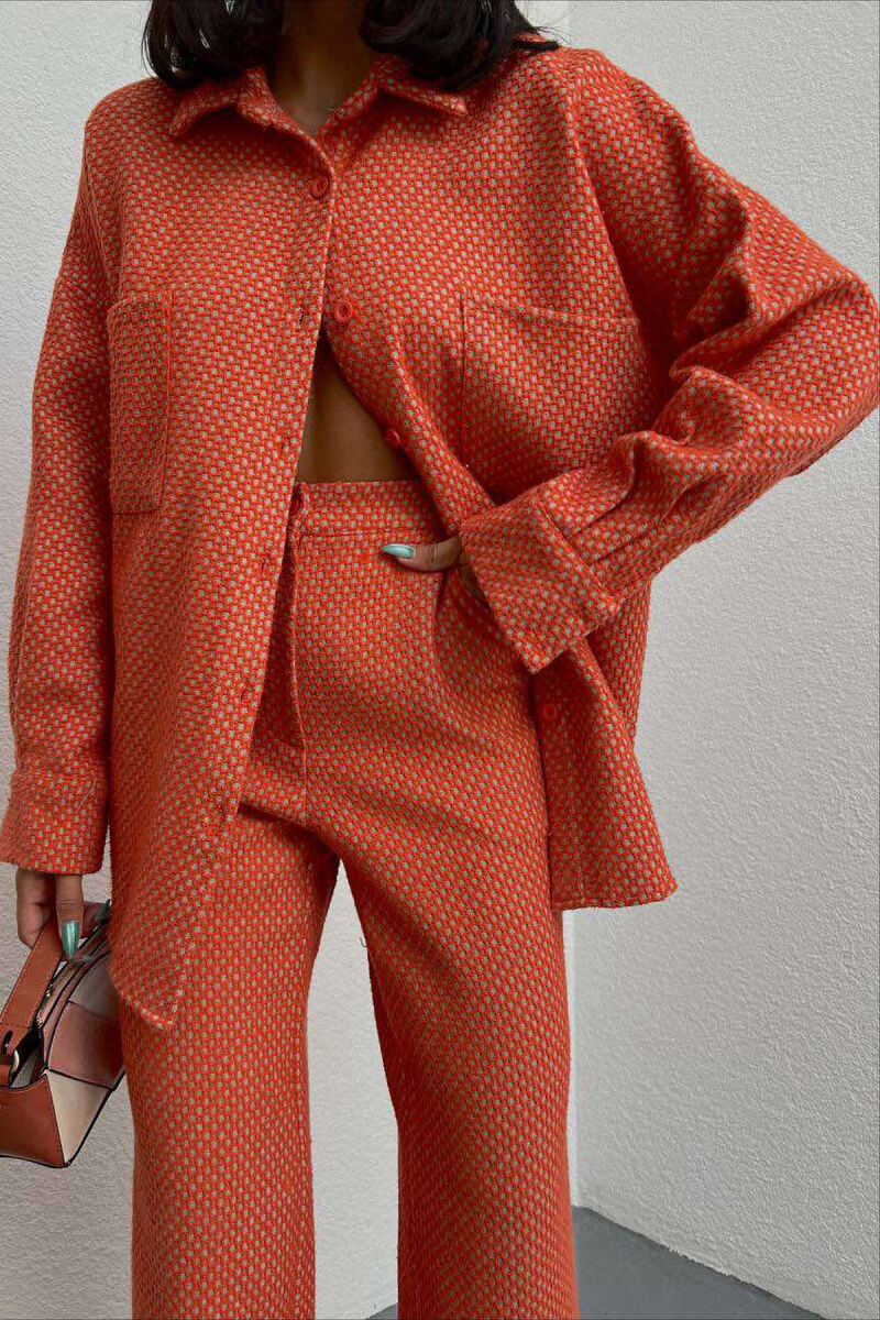 ONE COLOR SHIRT+TROUSERS WOMEN SET ORANGE/PORTOKALLI - 2