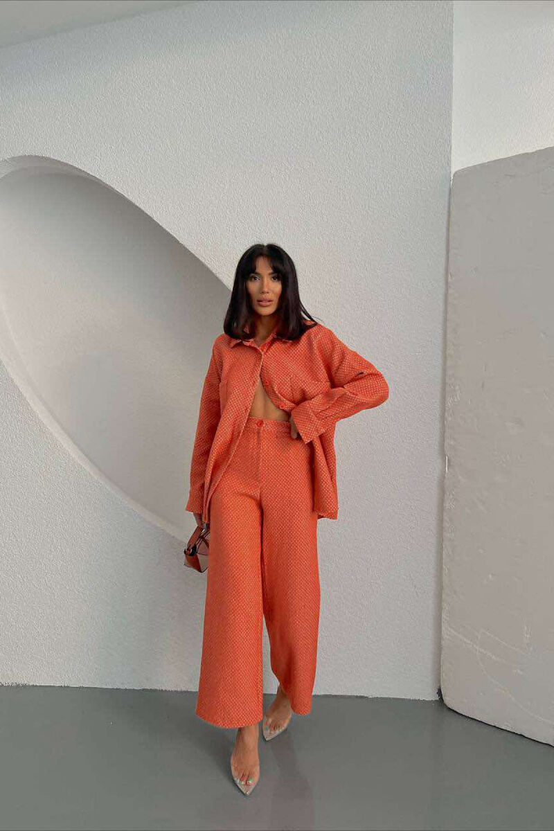 ONE COLOR SHIRT+TROUSERS WOMEN SET ORANGE/PORTOKALLI - 3