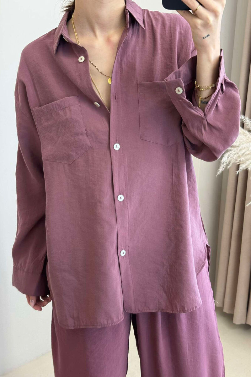 ONE COLOR SHIRT+TROUSERS WOMEN SET VINEGAR/UTHULL - 2