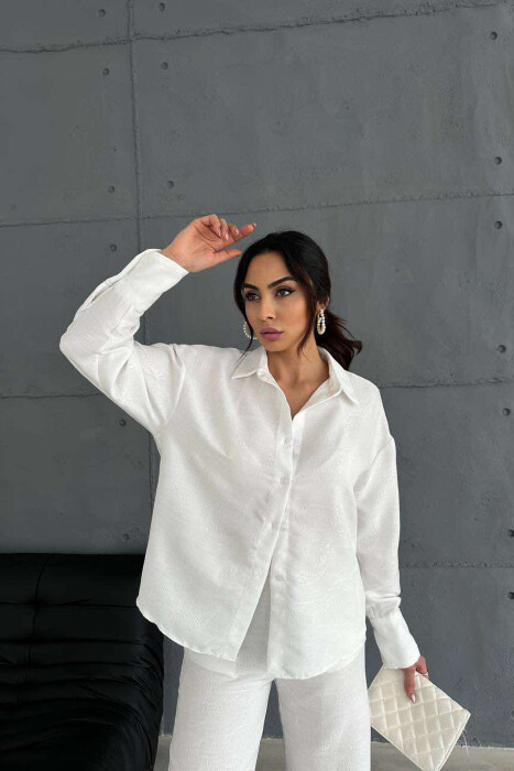 ONE COLOR SHIRT+TROUSERS WOMEN SET WHITE-E BARDHE - 3