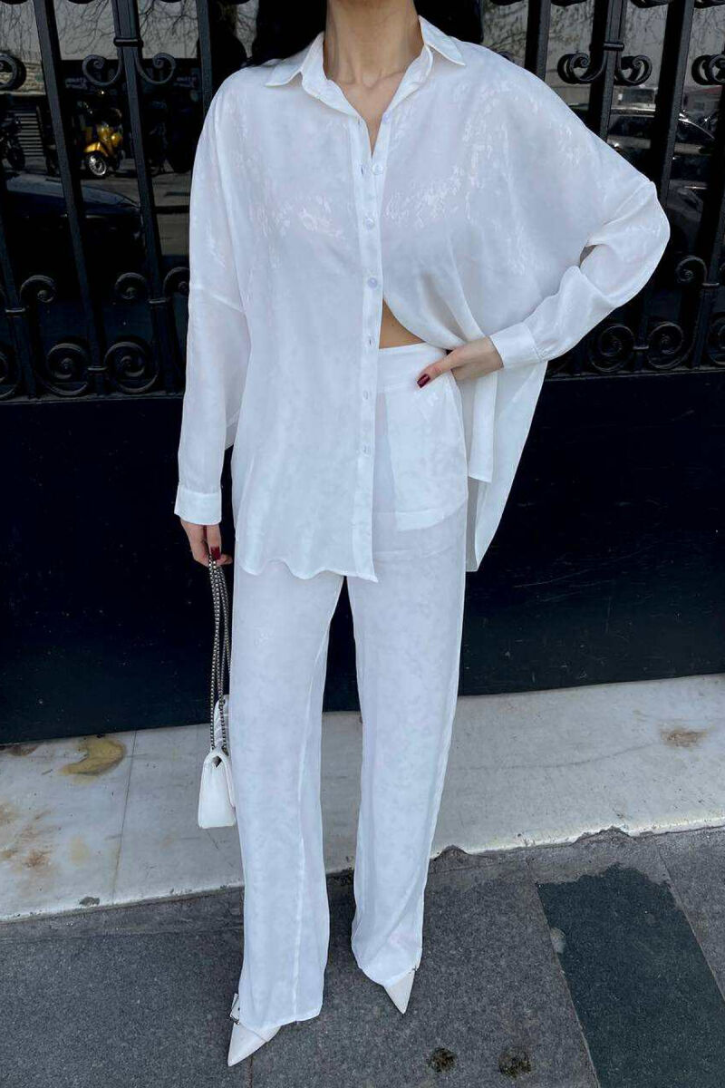 ONE COLOR SHIRT+TROUSERS WOMEN SET WHITE-E BARDHE - 3