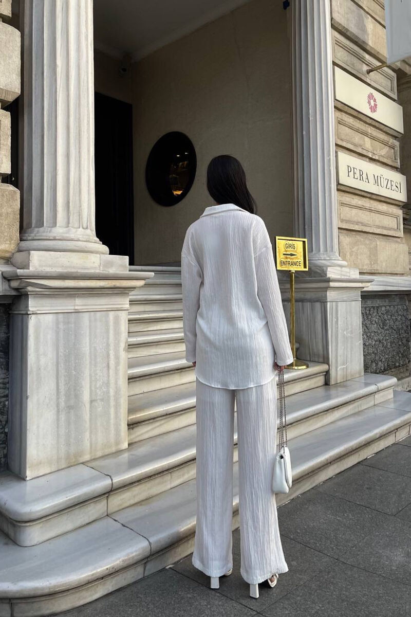 ONE COLOR SHIRT+TROUSERS WOMEN SET WHITE-E BARDHE - 2