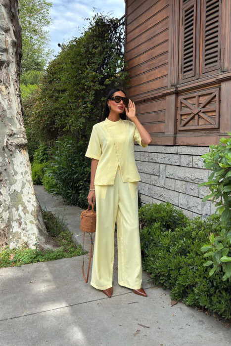 ONE COLOR SHIRT+TROUSERS WOMEN SET YELLOW/E VERDHE - 1