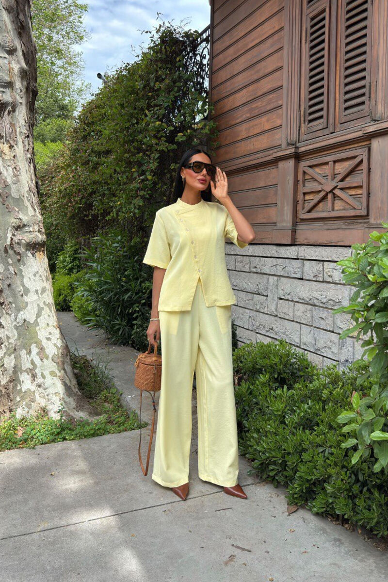 ONE COLOR SHIRT+TROUSERS WOMEN SET YELLOW/E VERDHE - 1