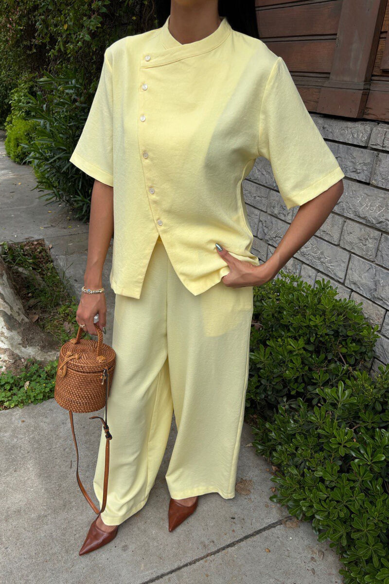 ONE COLOR SHIRT+TROUSERS WOMEN SET YELLOW/E VERDHE - 2