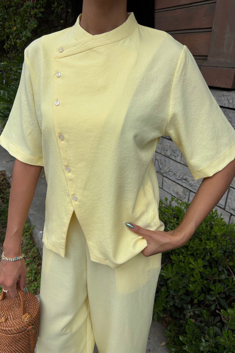 ONE COLOR SHIRT+TROUSERS WOMEN SET YELLOW/E VERDHE - 3