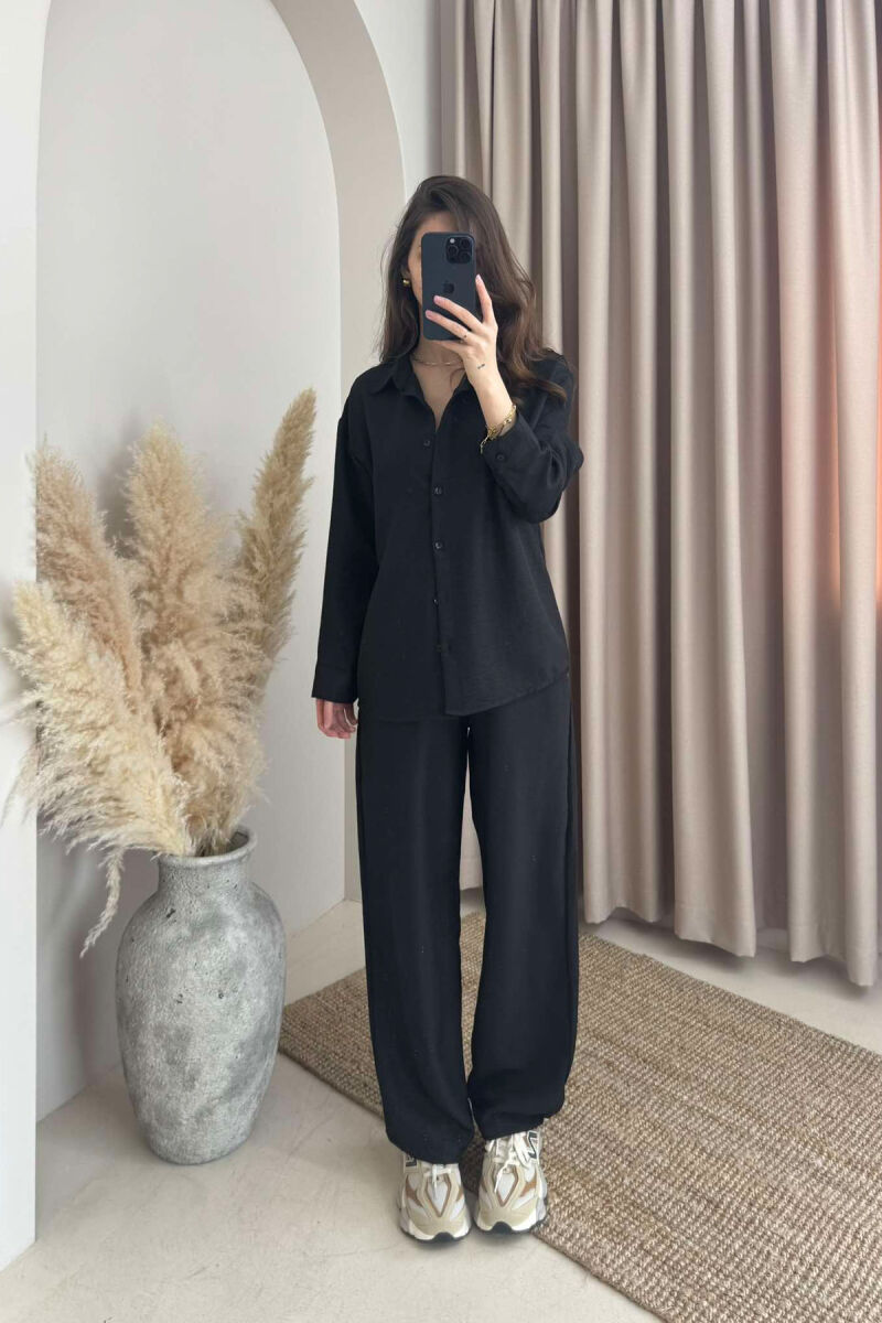 ONE COLOR SHIRT+TROUSERS WOMEN VEST BLACK/ E ZEZE - 1