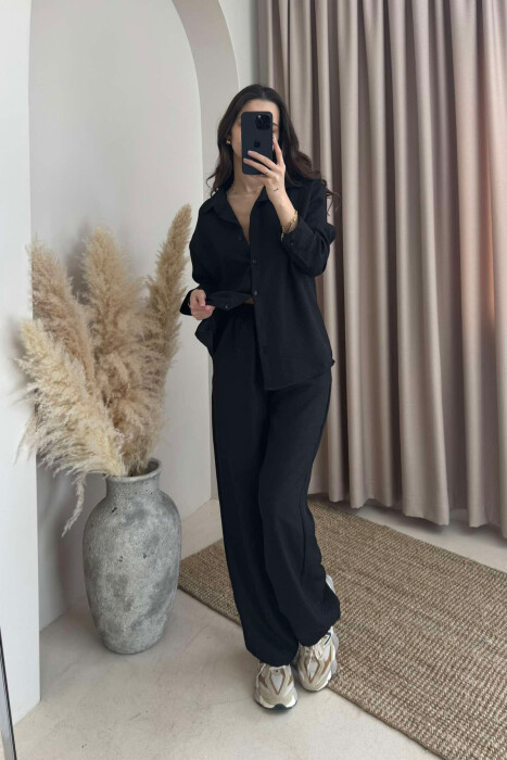ONE COLOR SHIRT+TROUSERS WOMEN VEST BLACK/ E ZEZE - 2