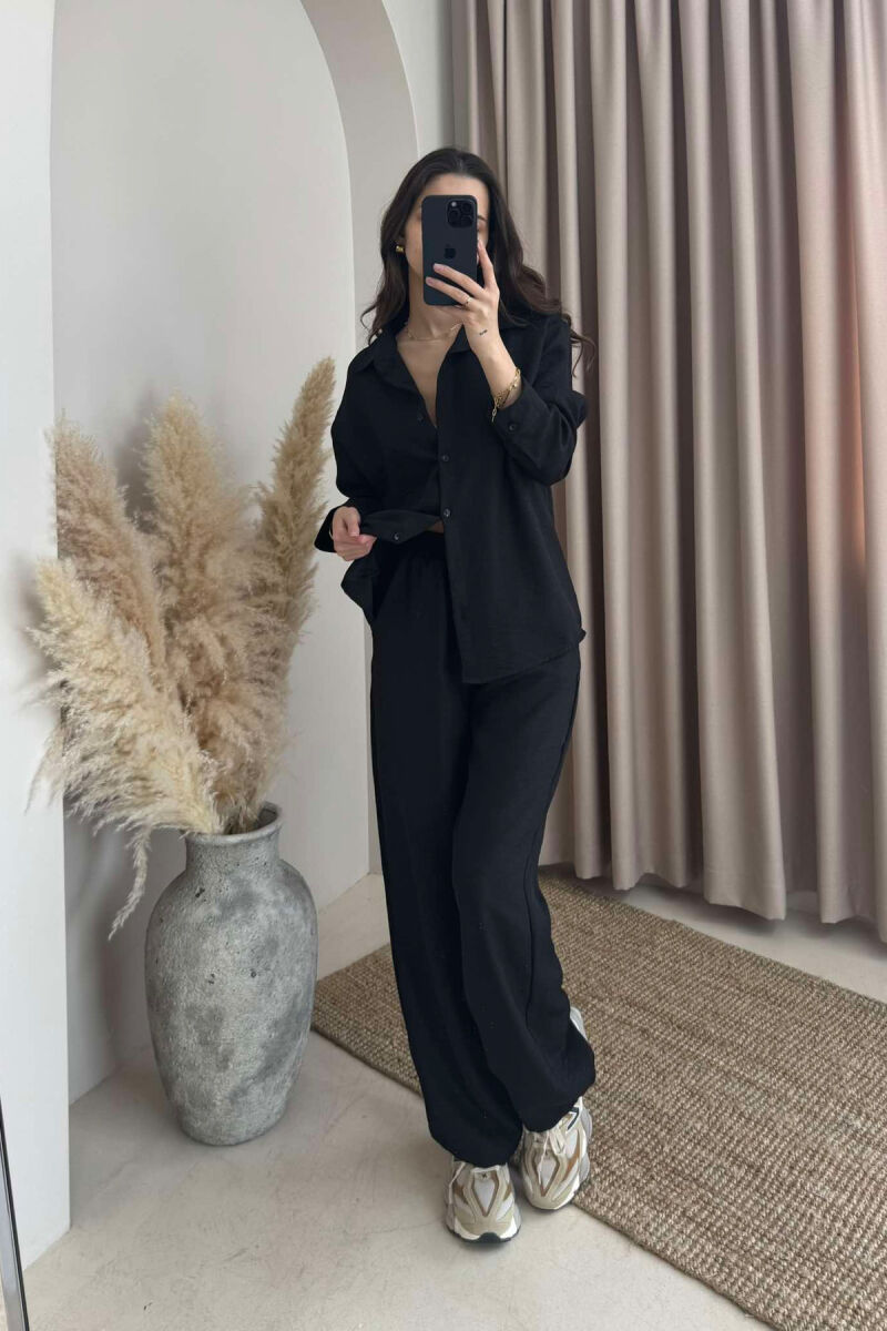 ONE COLOR SHIRT+TROUSERS WOMEN VEST BLACK/ E ZEZE - 2