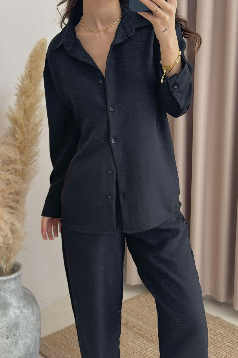 ONE COLOR SHIRT+TROUSERS WOMEN VEST BLACK/ E ZEZE - 3