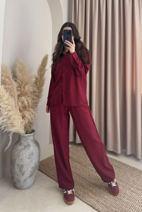 ONE COLOR SHIRT+TROUSERS WOMEN VEST BURGUNDY/VISHNJE 