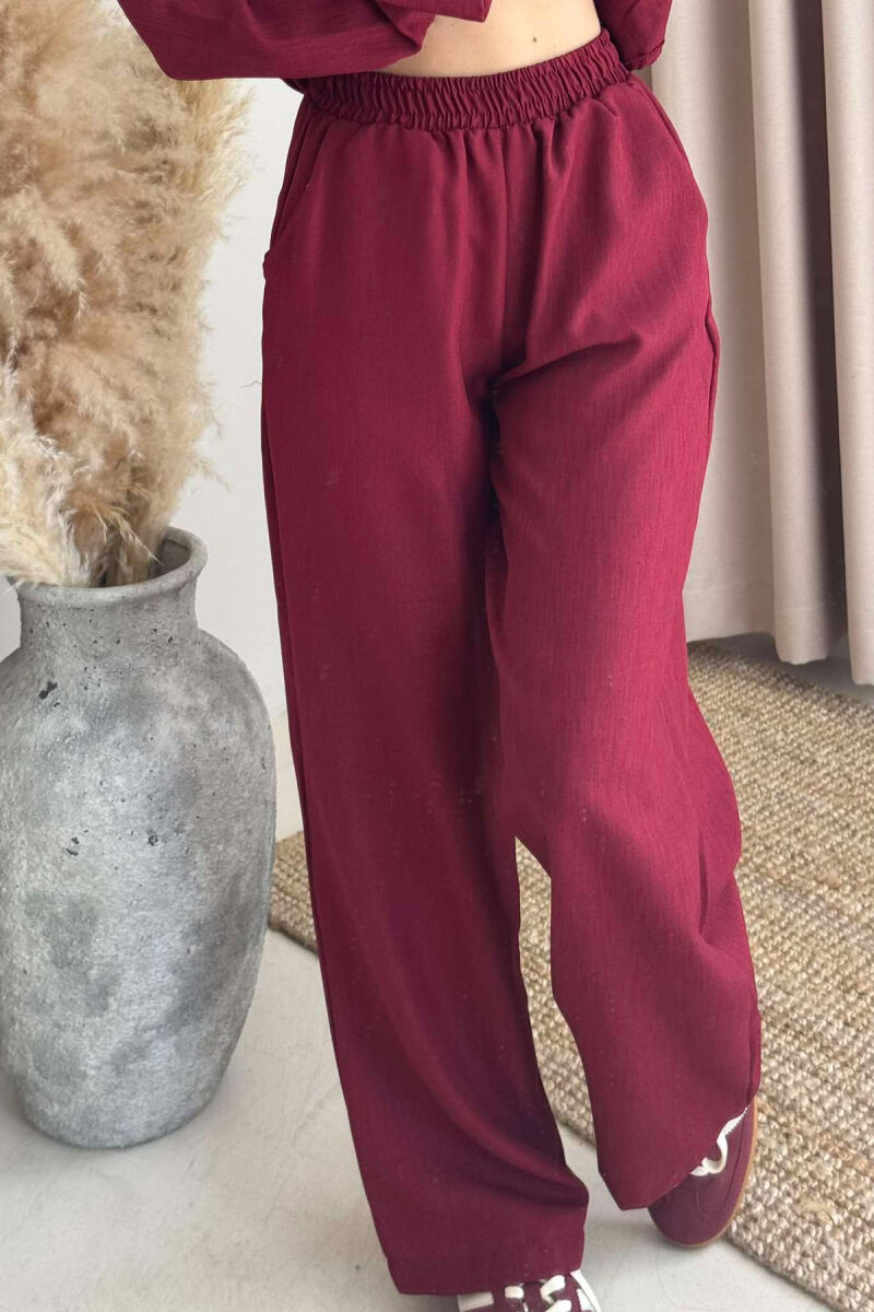 ONE COLOR SHIRT+TROUSERS WOMEN VEST BURGUNDY/VISHNJE - 5