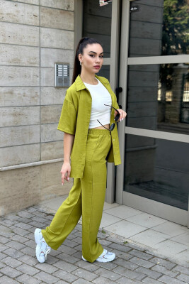 ONE COLOR SHIRT+TROUSERS WOMEN VEST LIGHT GREEN/JEZB 