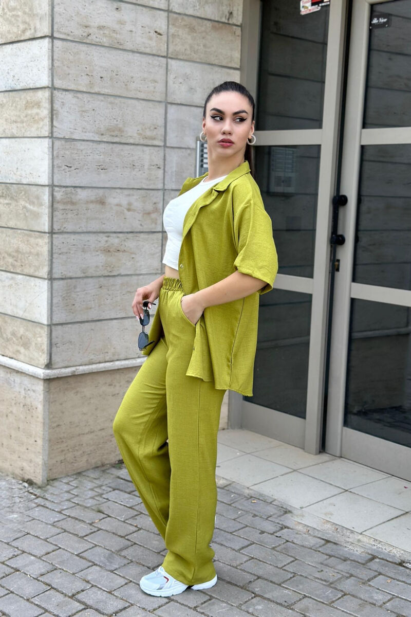 ONE COLOR SHIRT+TROUSERS WOMEN VEST LIGHT GREEN/JEZB - 3