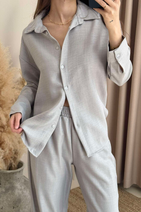 ONE COLOR SHIRT+TROUSERS WOMEN VEST LIGHT GREY/GZ - 3