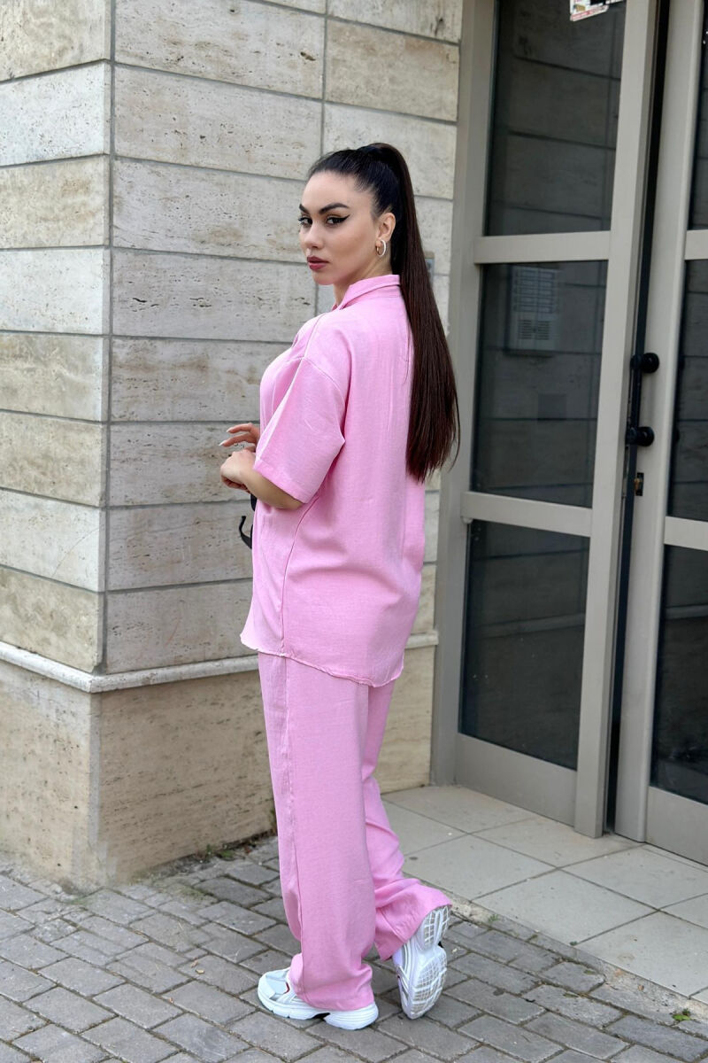 ONE COLOR SHIRT+TROUSERS WOMEN VEST PINK/ROZE - 3