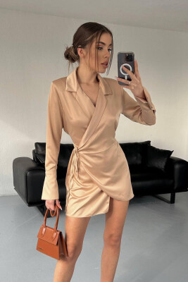 ONE COLOR SHORT DRESS BEIGE/BEZHE 