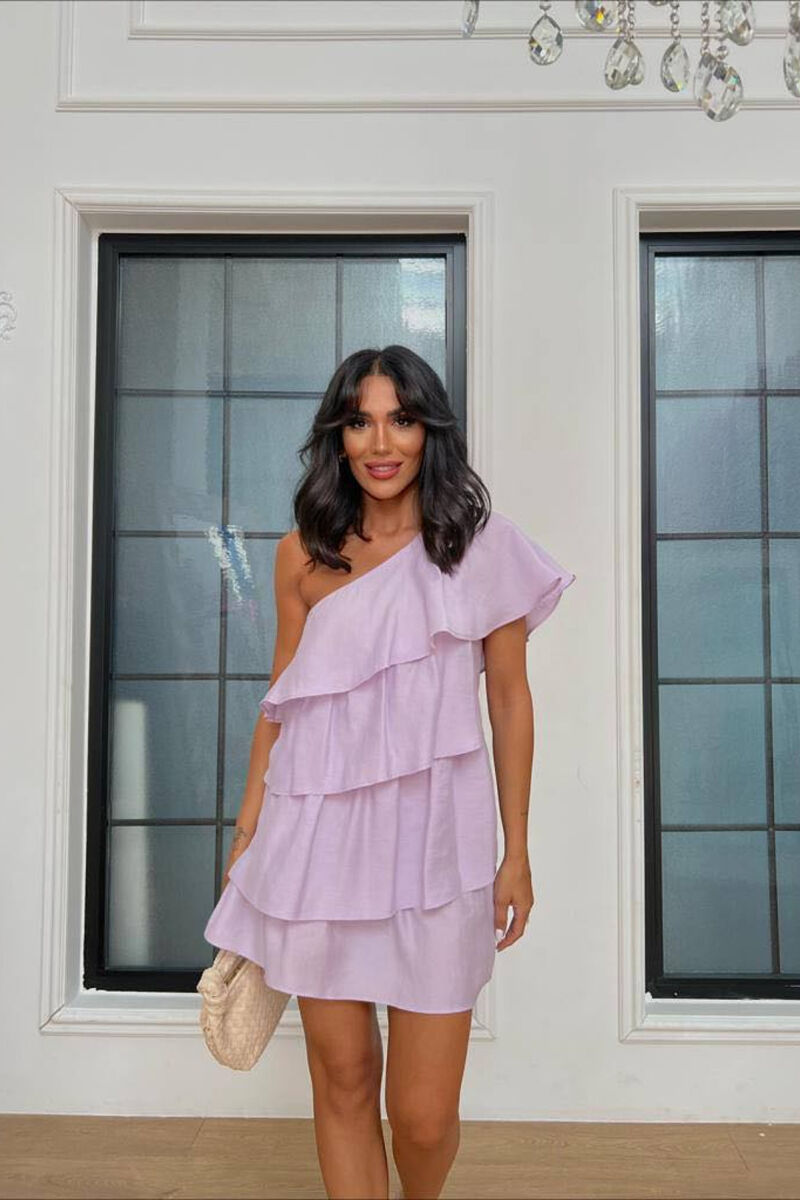 ONE COLOR SHORT DRESS PURPLE/LEJLA - 1