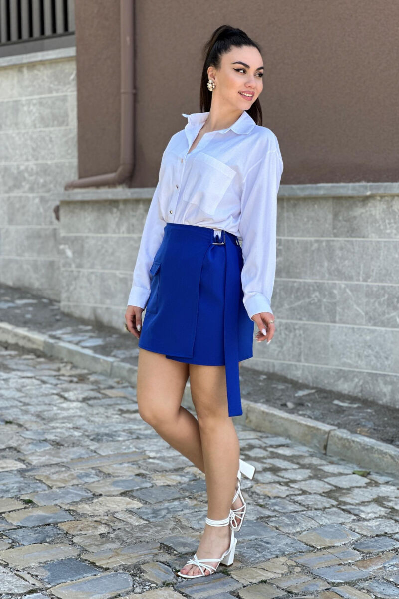 ONE COLOR SHORT SKIRT BLUE/BLU - 1