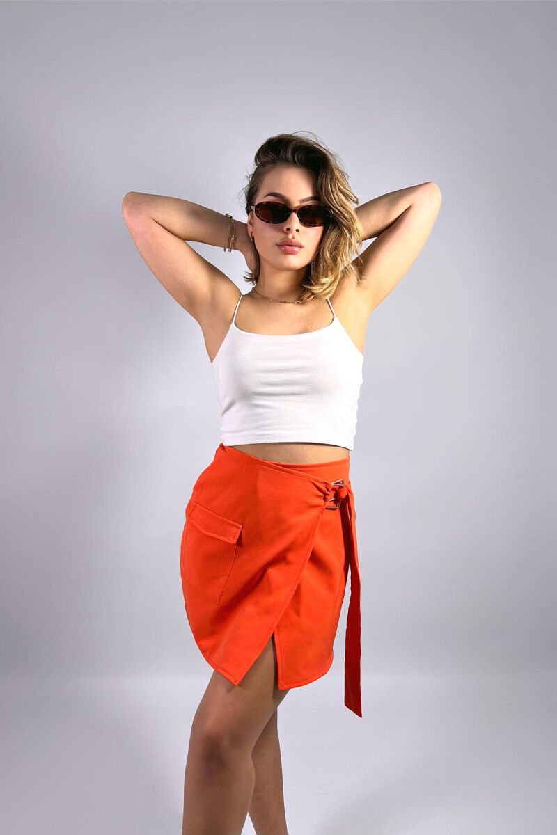 ONE COLOR SHORT SKIRT ORANGE/PORTOKALLI - 8