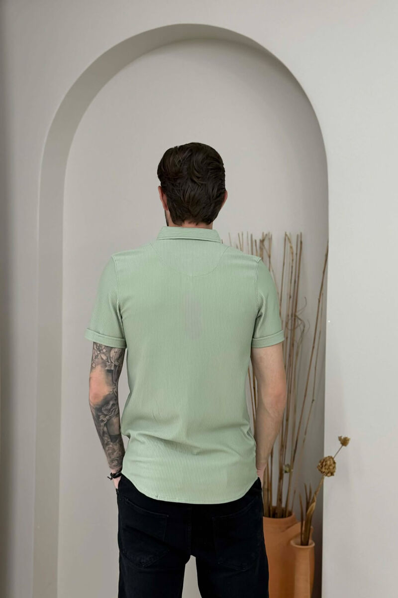 ONE COLOR SHORT SLEEVE MEN SHIRT MINT/MENTE - 3