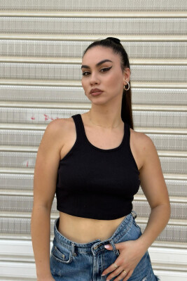 ONE COLOR SHORT WOMAN CROP TOP BLACK/ E ZEZE - 1