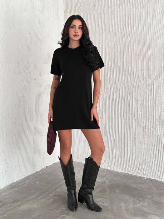 SHORT WOMEN DRESS IN BLACK COLOR 