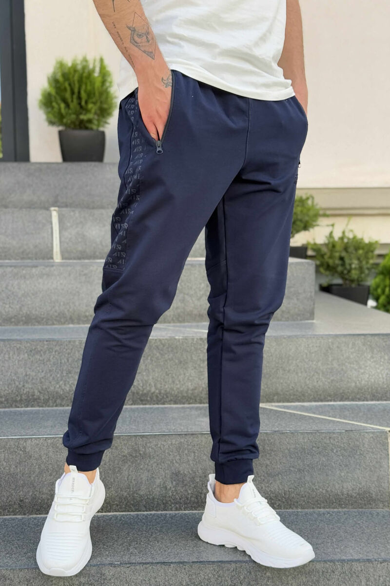 ONE COLOR SIDE WRITTINGS MEN SWEATPANTS BLUE/BLU - 2