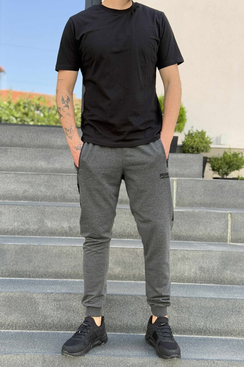 ONE COLOR SIDE WRITTINGS MEN SWEATPANTS DARK GREY/GEE - 1