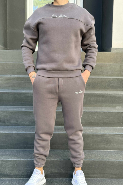 ONE COLOR SIMPLE BLOUSE+JOGGERS MEN SET DARK GREY/GEE - 3