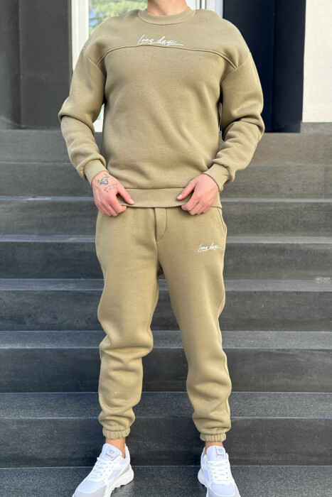 ONE COLOR SIMPLE BLOUSE+JOGGERS MEN SET OLIVE/ULLI 