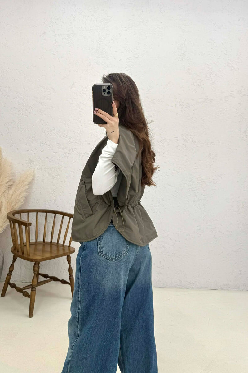 ONE COLOR SIMPLE CAPE WOMEN JACKET OLIVE/ULLI - 4