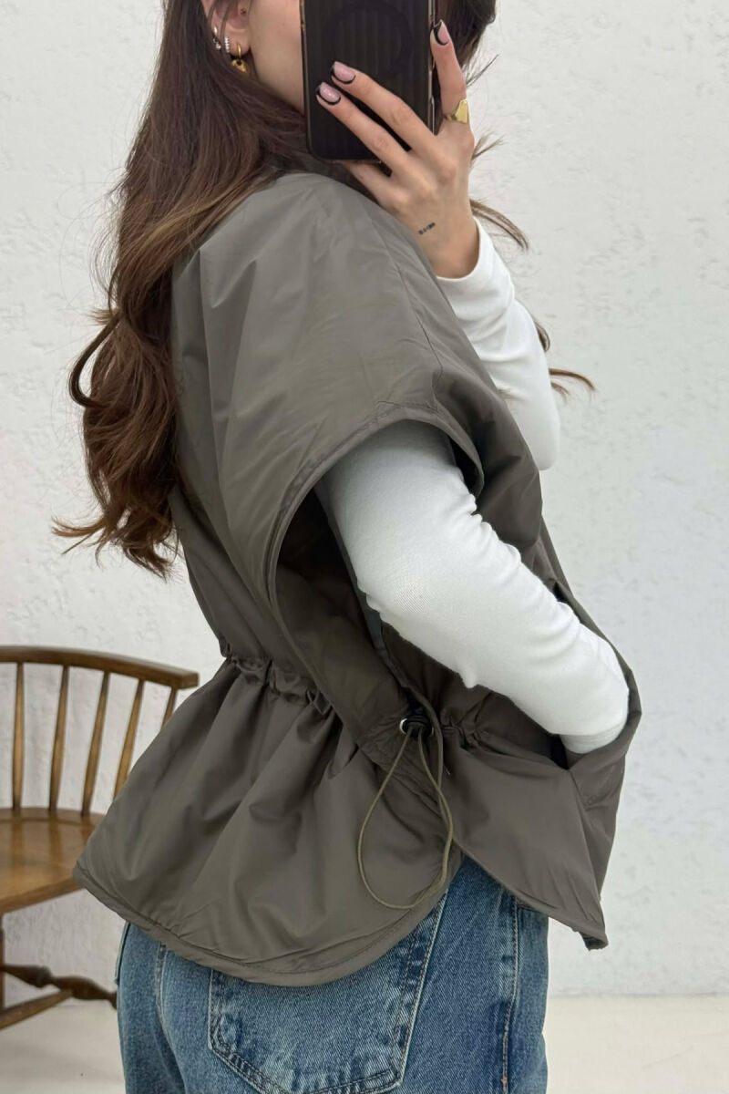 ONE COLOR SIMPLE CAPE WOMEN JACKET OLIVE/ULLI - 5