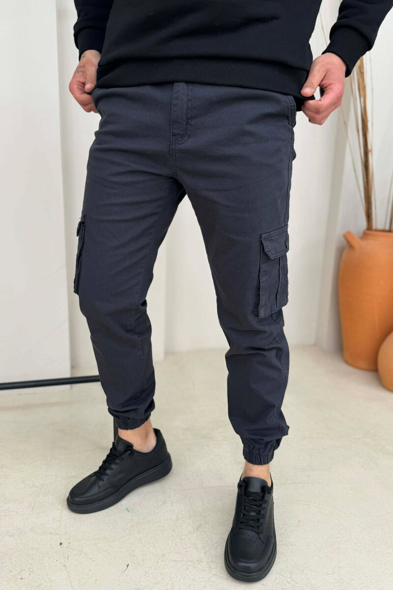 ONE COLOR SIMPLE CARGO MEN PANTS DARK GREY/GEE - 1