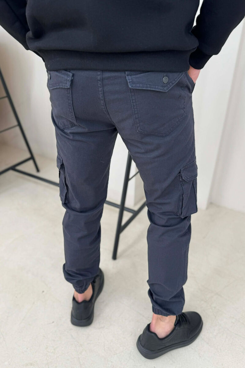 ONE COLOR SIMPLE CARGO MEN PANTS DARK GREY/GEE - 4