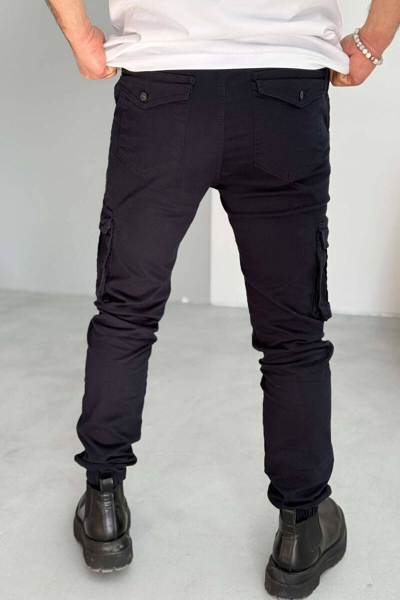 ONE COLOR SIMPLE CARGO MEN PANTS IN DARK BLUE COLOR - 2