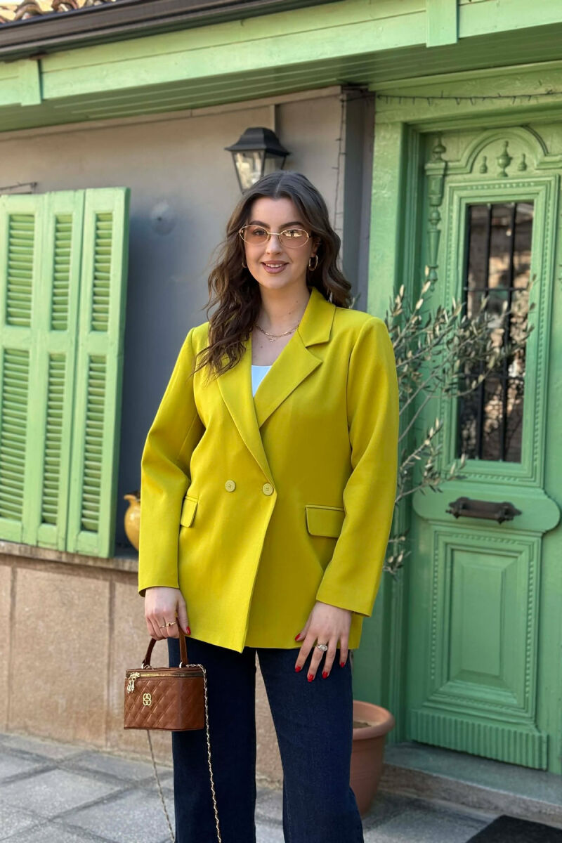 ONE COLOR SIMPLE CLASSIC WOMAN JACKET PISTACHIO - 1