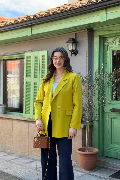 ONE COLOR SIMPLE CLASSIC WOMAN JACKET PISTACHIO - 5