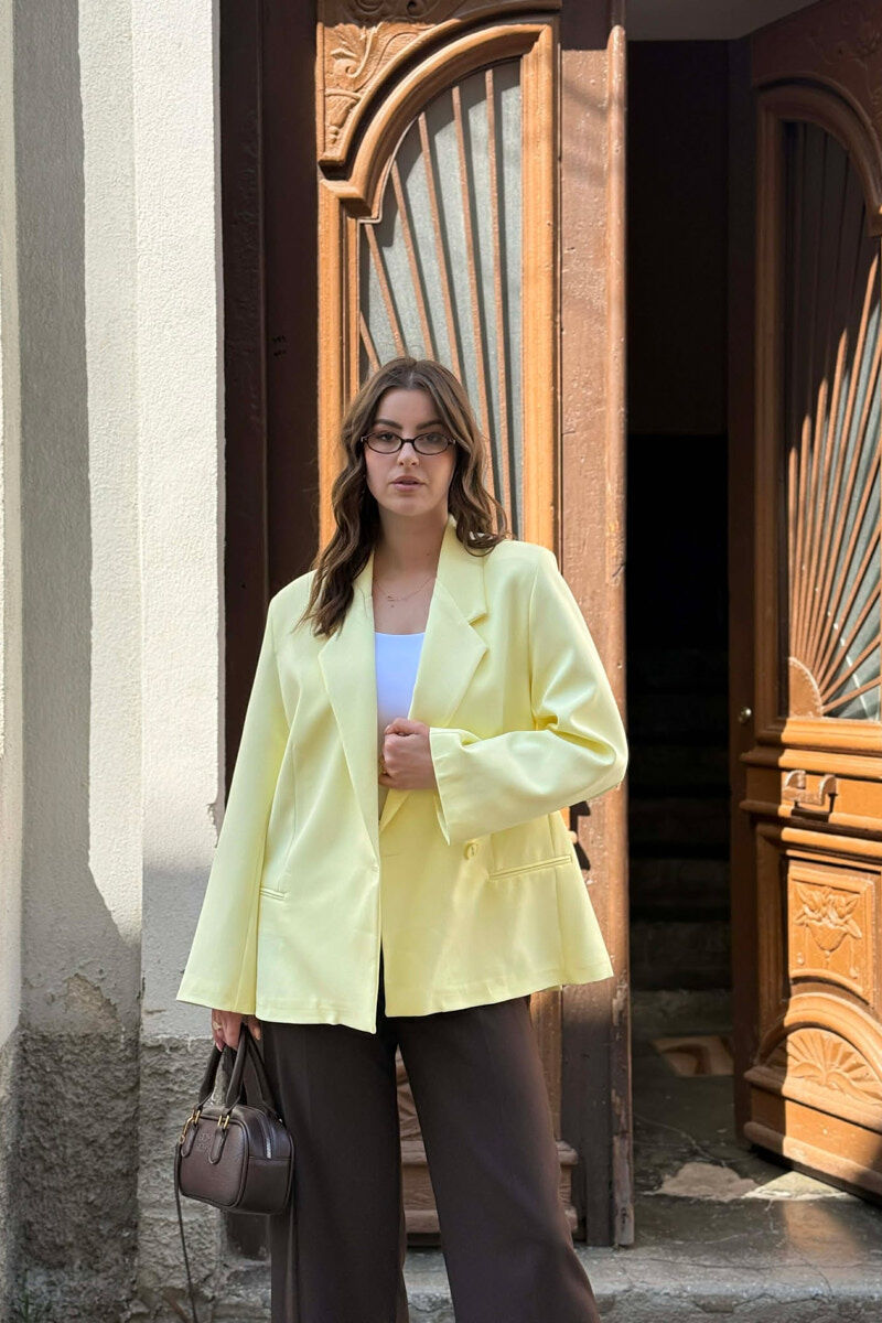 ONE COLOR SIMPLE CLASSIC WOMEN JACKET YELLOW/E VERDHE - 2