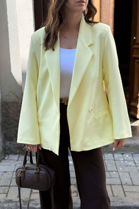 ONE COLOR SIMPLE CLASSIC WOMEN JACKET YELLOW/E VERDHE - 3